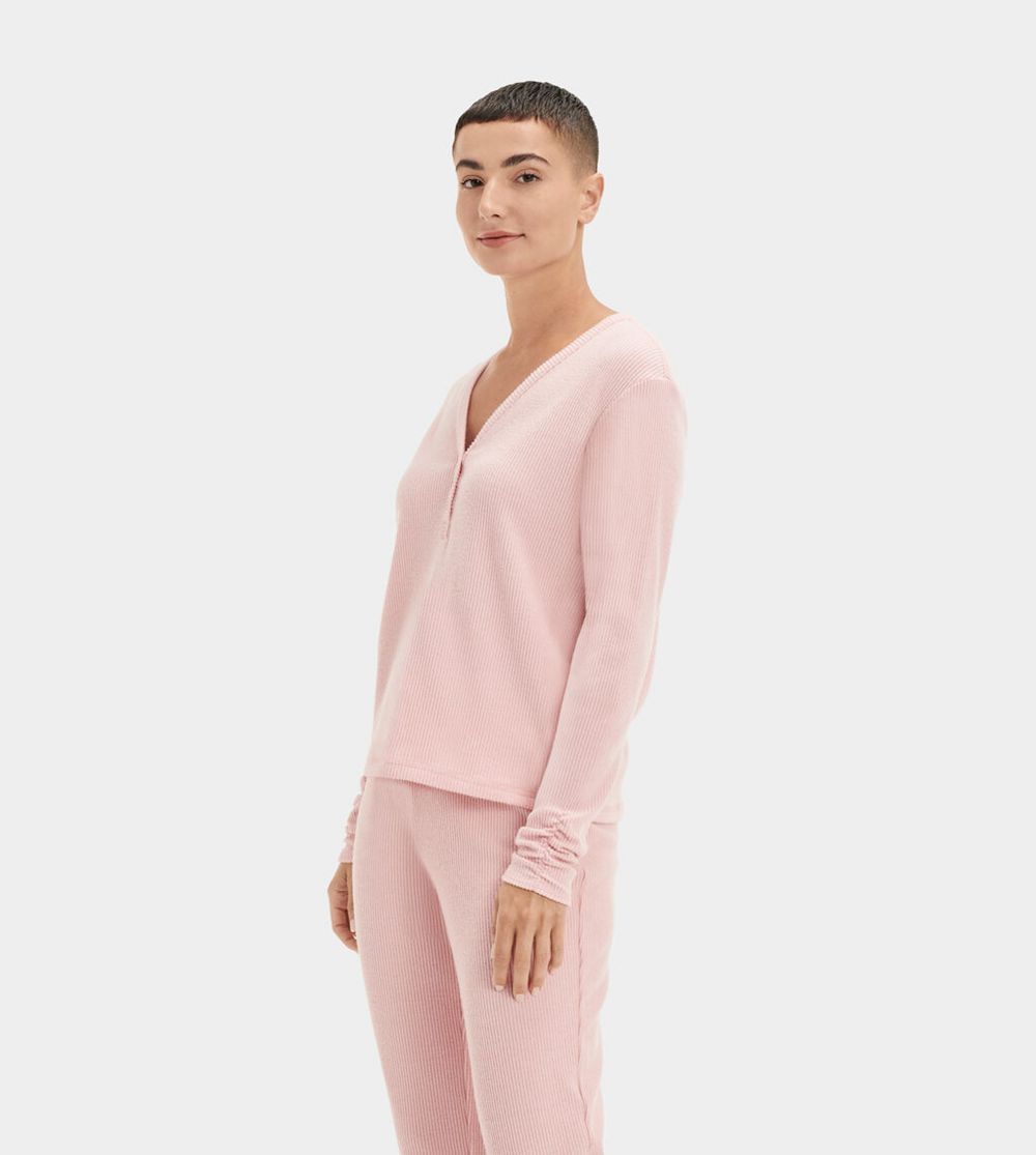 Ugg Maxwell Henley - Womens Loungewear - Pink - NZ (9063USNBV)